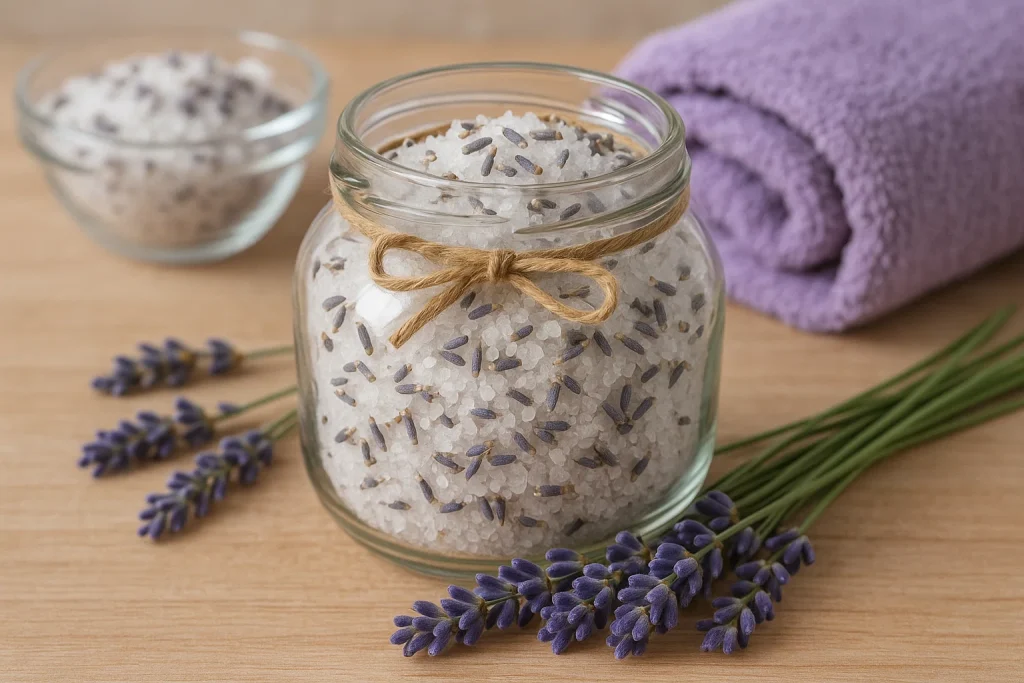 Evde Lavanta ile Rahatlatıcı Banyo Tuzu Yapımı