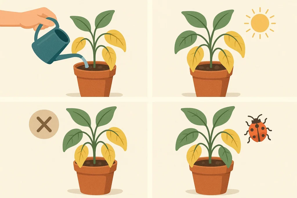 Saksı Bitkilerinde Yaprak Sararmasının 4 Nedeni