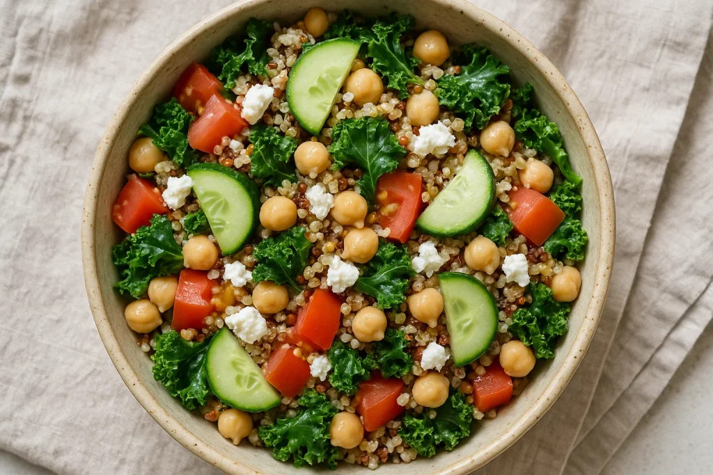 Tok Tutan Bol Proteinli Kinoa Salatası