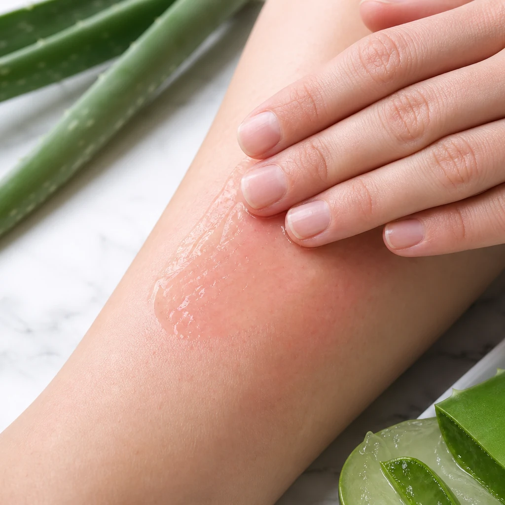 Ağda sonrası aloe vera jeli uygulaması — doğal cilt yatıştırma