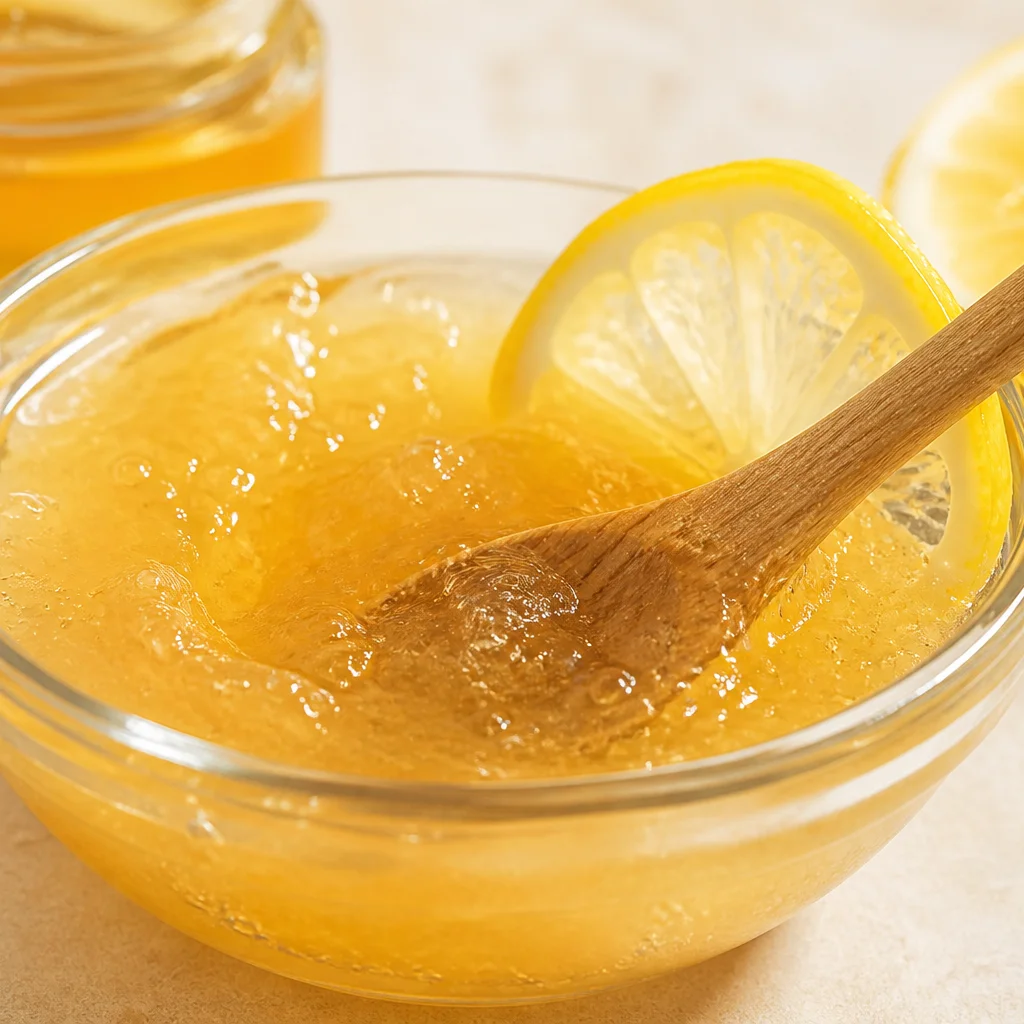 Bal ve limonla hazırlanan cilt beyazlatma maskesi karışımı