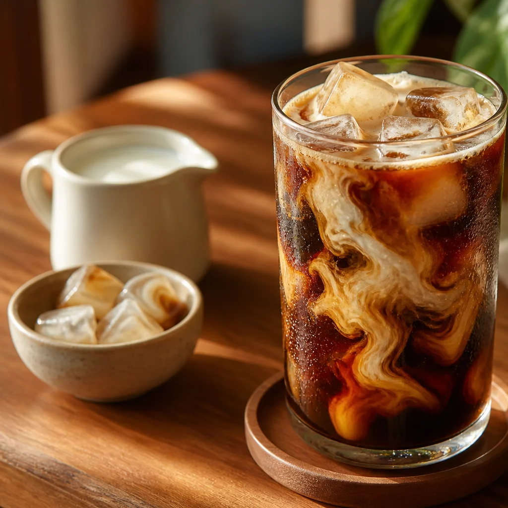 Vanilyalı cold brew kahve bardakta
