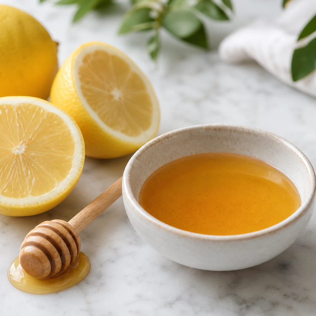 Gripten korunmada doğal bal ve taze limon — bağışıklık destek karışımı