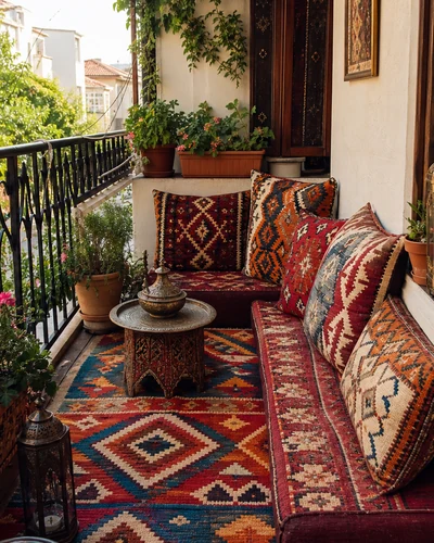Küçük balkon dekorasyon fikri 17 — şehir balkonu dekorasyonu