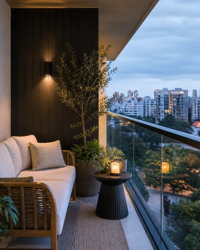 Küçük balkon dekorasyon fikri 18 — şehir balkonu dekorasyonu