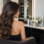 Yana taralı uzun dalgalı saç modeli