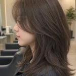 V kesim saç modeli 10 — katmanlı V kesim saç kesimi