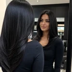 V kesim saç modeli 4 — katmanlı V kesim saç kesimi
