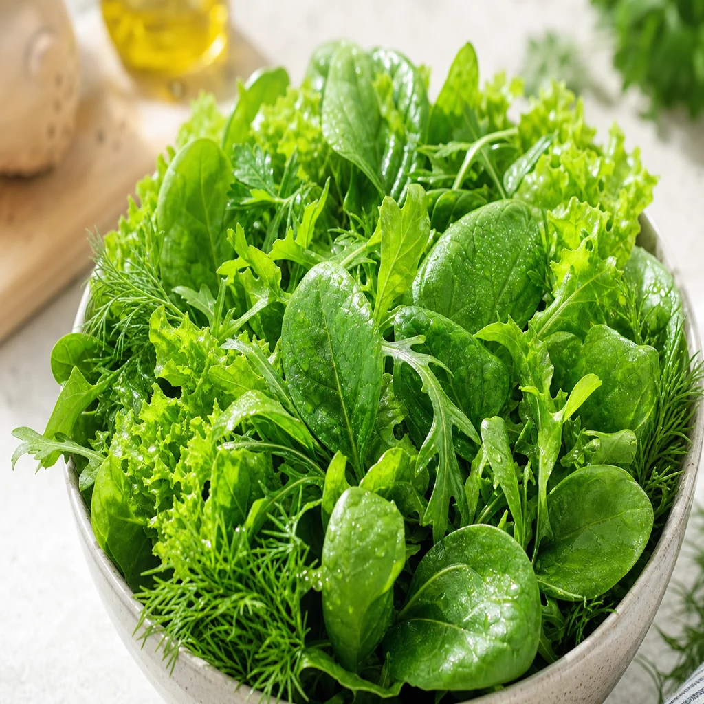 Doğru saklama sonrası taze ve çıtır yeşil salata yaprakları
