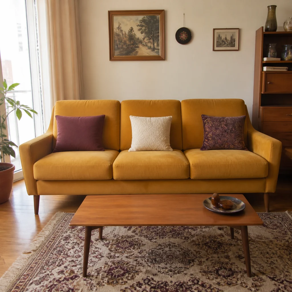 Üç minderli rahat küçük salon koltuğu
